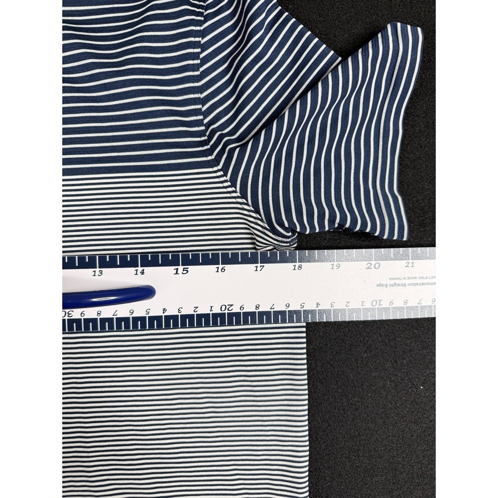 Lululemon Seamless Classic Fit Mariner Stripe Cropped T-Shirt Top Sz M Club Blue - Picture 11 of 13